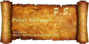 Petul Sámuel névjegykártya